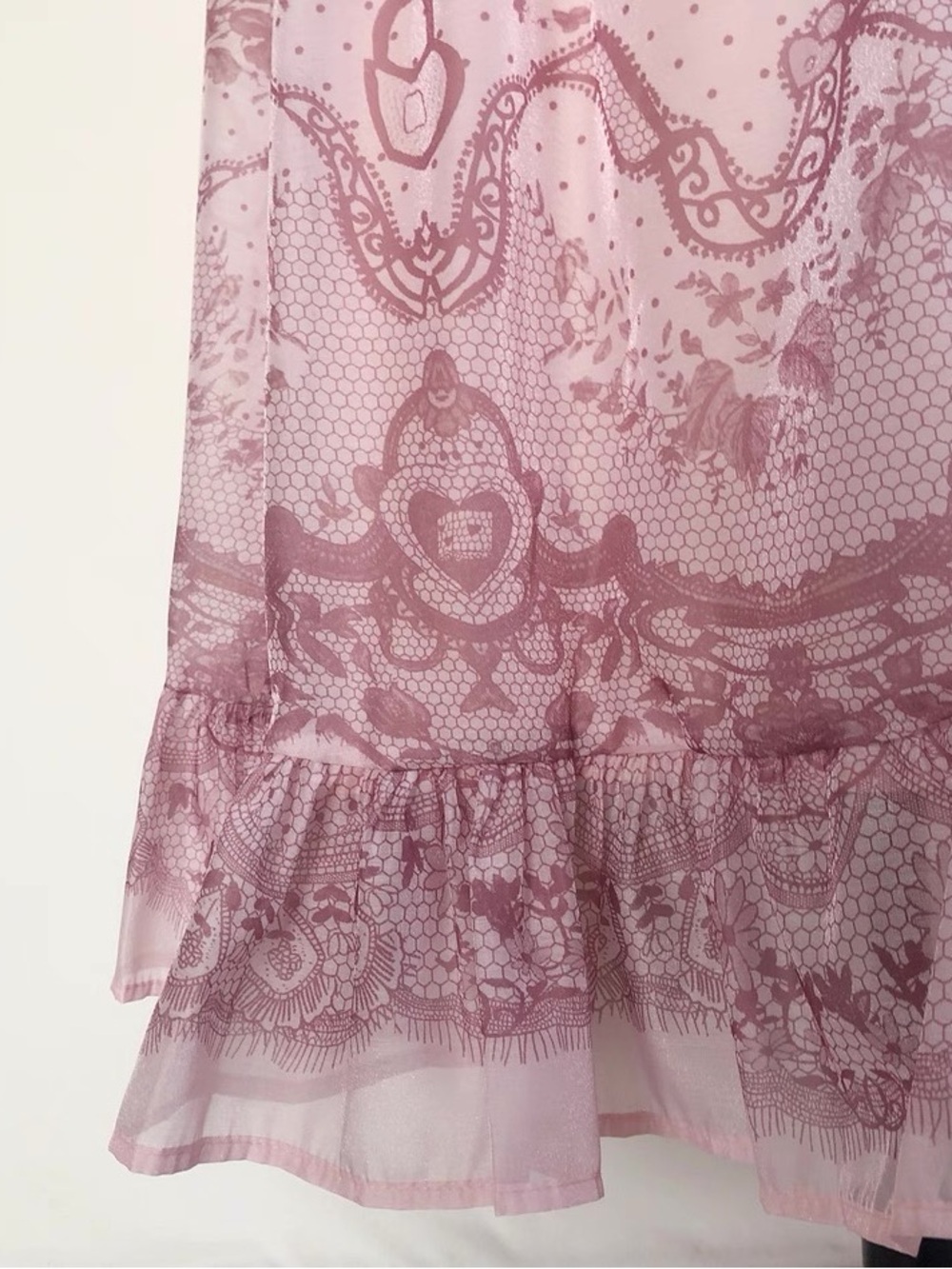 Designer-style Pink Ruffle Maxi Two-Piece Dress - Picture 8 of 12